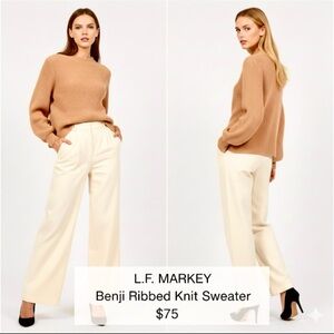 L.F. MARKEY Benji Cotton Ribbed Knit  Crew Neck Sweater Pullover Chestnut Sz 4